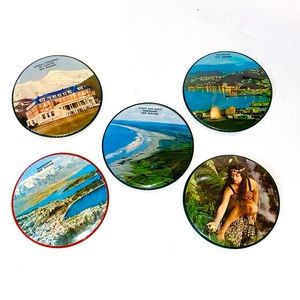 Vintage New Zealand Photo Coasters Set of 5
